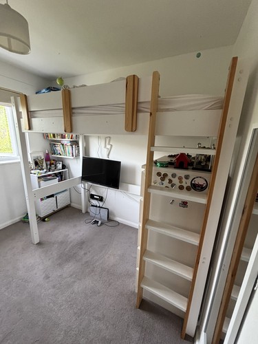 Wooden high sleeper - wooden, bed
