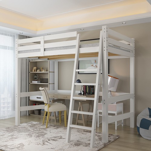 Single solid pine wood loft - solid,