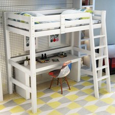 Single High Sleeper Bed Wooden